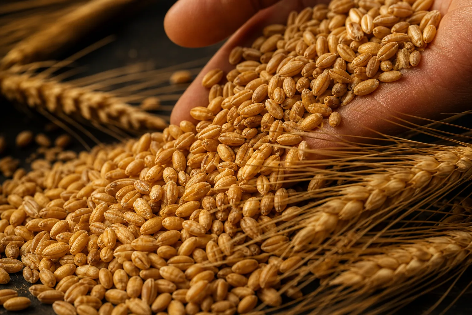 Hand-selected barley and winter wheat